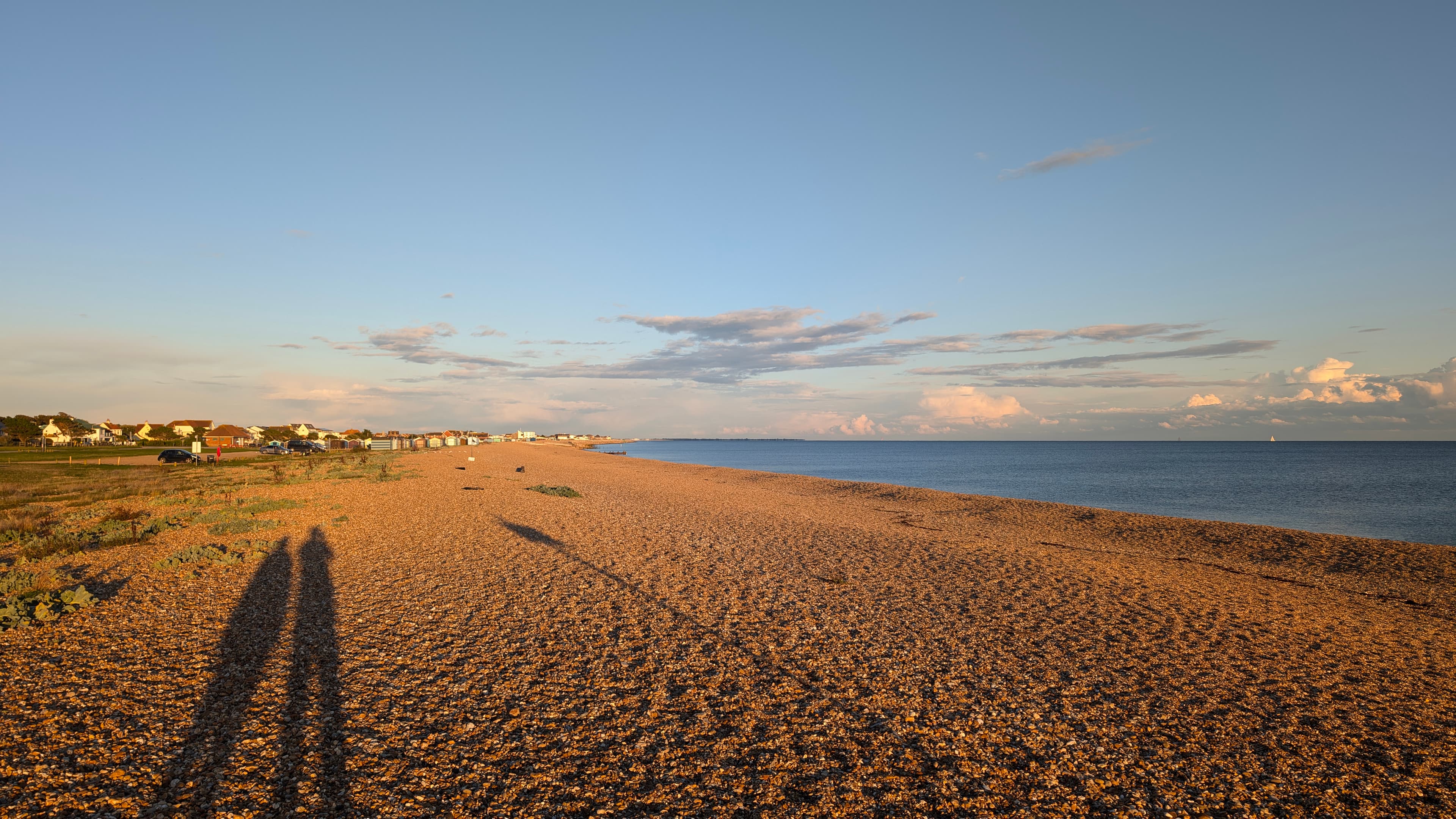West Beach on Hayling Island — wide sandy beach with the Solent in the background